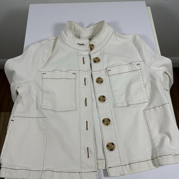 J. Jill Modern Short Jacket Size S Petite Ivory - Picture 7 of 14